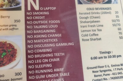 Pune Cafe's Bizarre List of Don'ts Goes Viral and Desi Twitter Has a Lot of Burning Questions