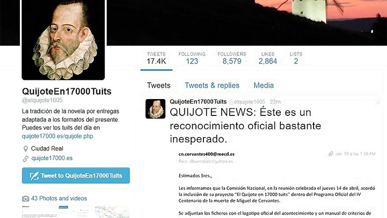 'Don Quixote' published in a series of 17,000 tweets