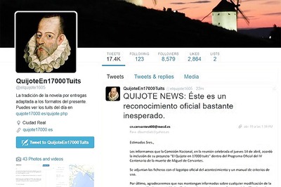 'Don Quixote' published in a series of 17,000 tweets