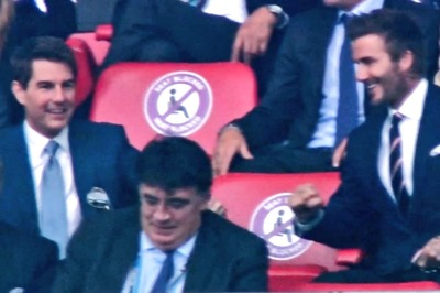 Euro 2020 Final: David Beckham Fist Bumps Tom Cruise After Luke Shaw Opener | WATCH