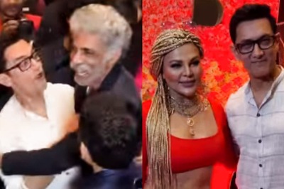 At RRR Success Bash, Aamir Khan Hugs Makarand Deshpande, Poses With Rakhi Sawant; Videos Go Viral