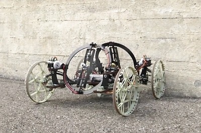 This light-weight, remote-controlled robot can climb up walls