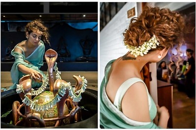 Kangana Ranaut Nails The Traditional Look As She Seeks Adiyogi's Blessings In Coimbatore; See Pics