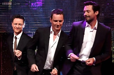 Watch: Michael Fassbender, James McAvoy and Hugh Jackman show off their dance moves on 'The Graham Nortan Show'