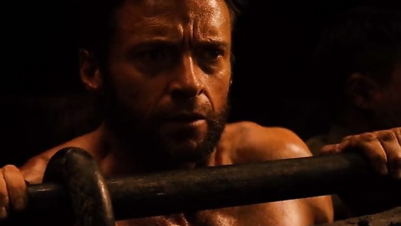 Hugh Jackman walks around a spa naked while filming a new movie