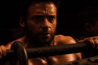 Hugh Jackman walks around a spa naked while filming a new movie