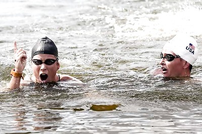 Hungary's Risztov wins gold in women's 10k marathon swim