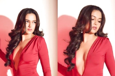 Sexy! Tejasswi Prakash Looks Ravishing In A Red Bodycon Dress With A Plunging Neckline, See Hot Photos