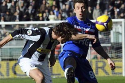 Juventus hit post thrice, held by Sampdoria