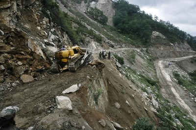 2 Drivers Missing after Heavy Earth Moving Machines Fall into Gorge During Landslide in Uttarakhand