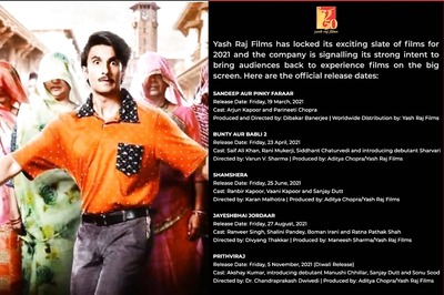 From 'Jayeshbhai Jordaar' to 'Prithviraj,' YRF Announces Slate of Films for 2021