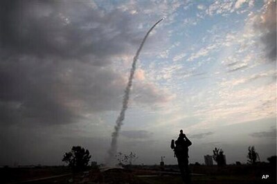 Israel bombards Gaza Strip, shoots down rocket