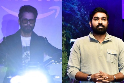 Shahid Kapoor Rides Bike, Vijay Sethupathi Makes Glass-Shattering Entry At Farzi Trailer Launch | Pics
