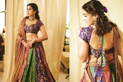 Sara Ali Khan’s Vibrant Lehenga Is Crafted from Vintage Brocade Saris