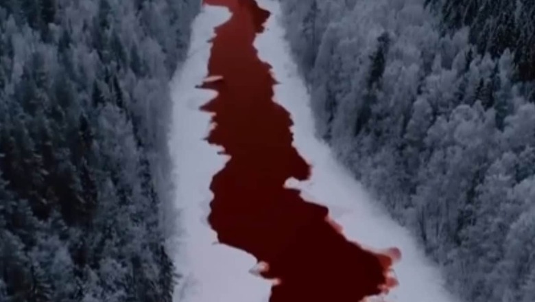 Locals Terrified As Russia's Iskitimka River Turns Beetroot Red