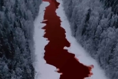 Locals Terrified As Russia's Iskitimka River Turns Beetroot Red