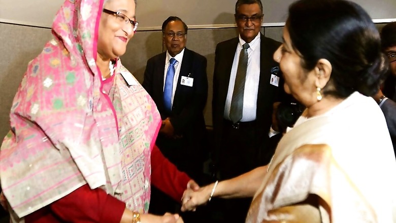Sushma Swaraj Meets Sheikh Hasina; no Discussion on Rohingyas