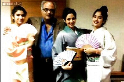 Snapshot: Sridevi, 'dolls' Khushi and Jhanvi Kapoor look different as they pose in traditional Japanese costumes