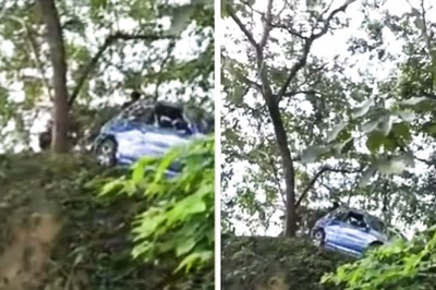 How Did This Car End Up Getting Stuck On Hill Slope? Watch Bizarre Video
