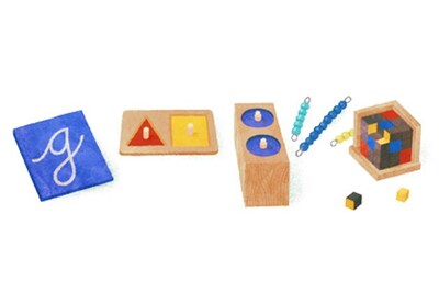 Google doodles Maria Montessori's 142nd birthday