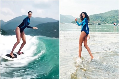 Lisa Haydon Braving Big Waves on Surf Board will Blow Your Mind, Watch Video