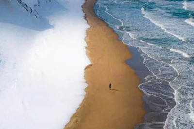 This Japanese Beach Is A Beautiful Confluence Of Sea, Sand And Snow