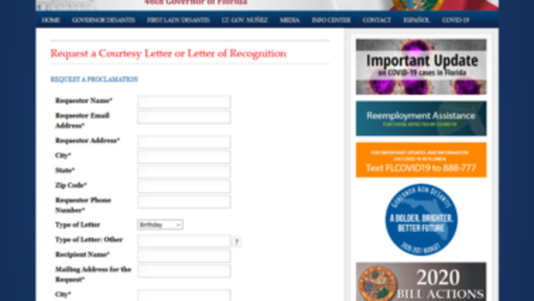 How to Request a Letter of Recognition from Florida's Govenor
