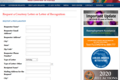 How to Request a Letter of Recognition from Florida's Govenor