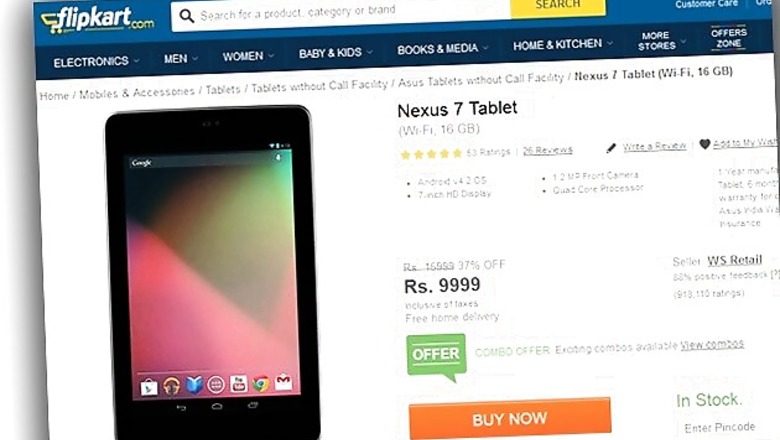 Google Nexus 7 now available online at Rs 9,999